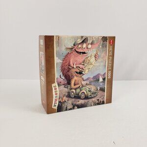 Heye Zozoville 1000 pc Used Puzzle 20x27 Road Trippin Monster Cartoon Jigsaw